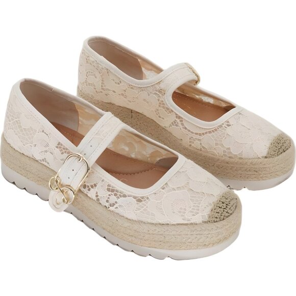 Sam & Libby Isla Lace Platform Espadrille Mary Jane Cream US 6.5M - Picture 4 of 6